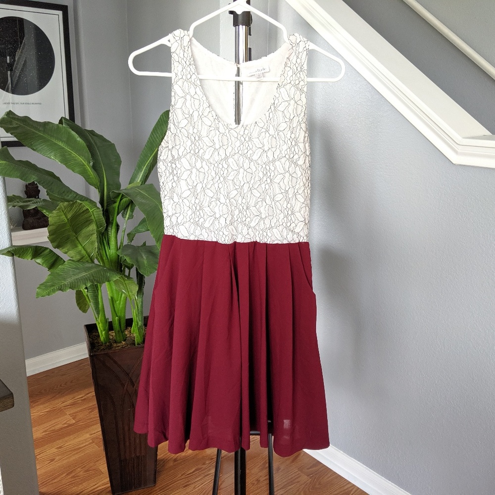 Front Pockets Fit & Flare Dress